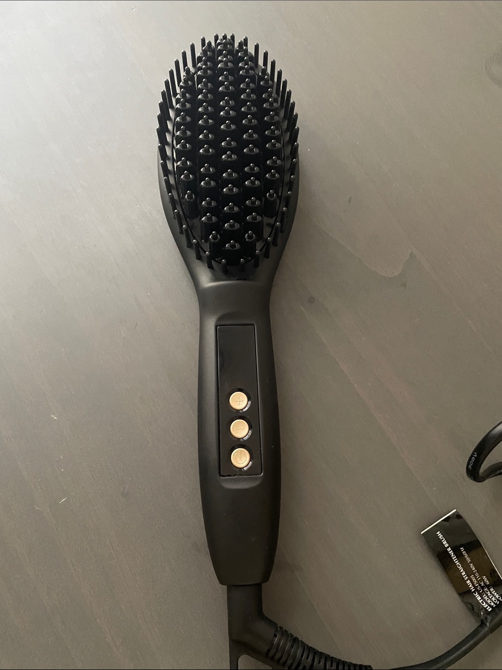 Hair Straightening Brush - Black & Gold